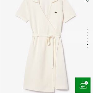 Lacoste Women's White Belted Pique Mini Dress
